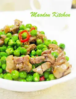 stir-fried chicken gizzards with peas