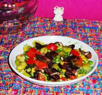 stir-fried pork sausage with beans