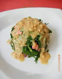 Peanut butter spinach tower
