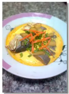 Steamed eggs with salted fish