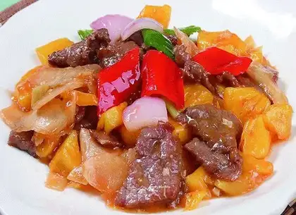 Pineapple and beef tenderloin