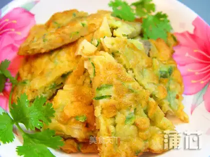 Luffa shrimp pancakes