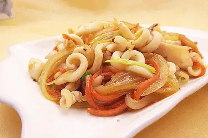 Three shredded squid