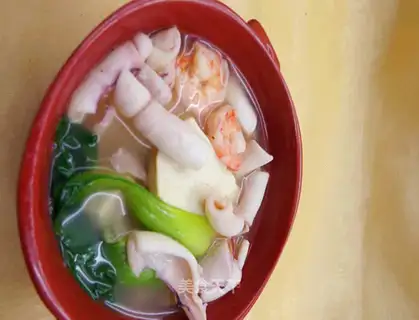 Squid and shrimp casserole