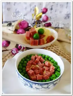 Green bean ham egg custard
