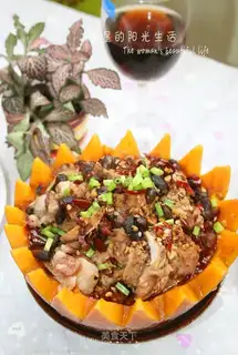 Stuffed pork ribs with pumpkin