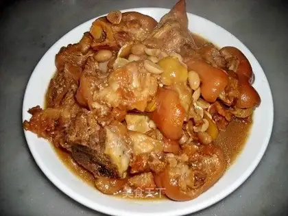 Pork fingers and peanut casserole