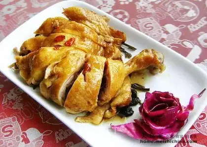 Steamed lotus leaf mint chicken