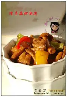 stir-fried fin tips with mushroom