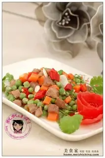 Peas and beef minced