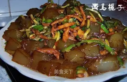 stir-fried jelly with shredded pork