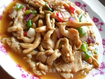 stir-fried pork with mushroom