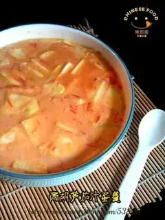 Hu gourd tomato sauce egg custard