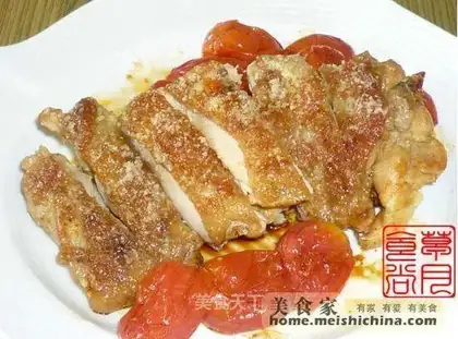 Chicken steak with tomato