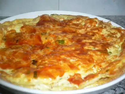 Chicken and potato omelet