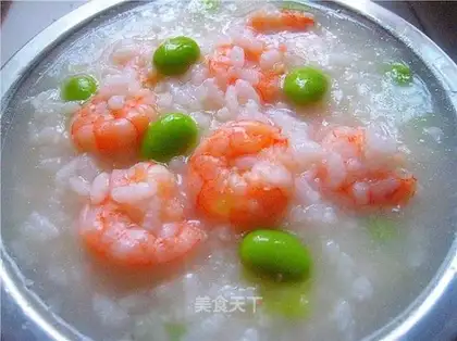 Green bean and shrimp porridge