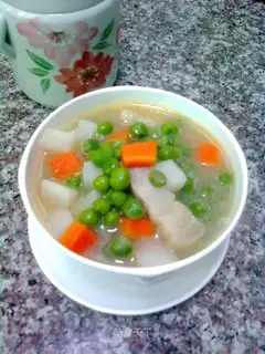 Stewed bacon with colorful vegetables