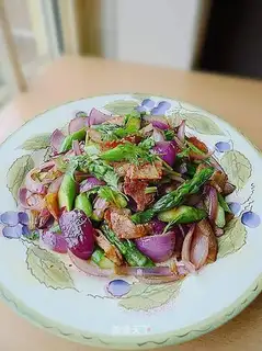 stir-fried asparagus with bacon