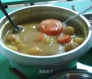 Curried potatoes and fish eggs