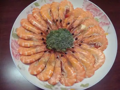 White blanched shrimp