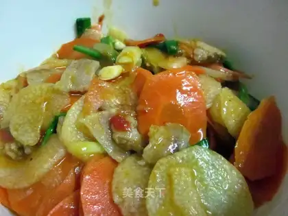 stir-fried bacon with yam