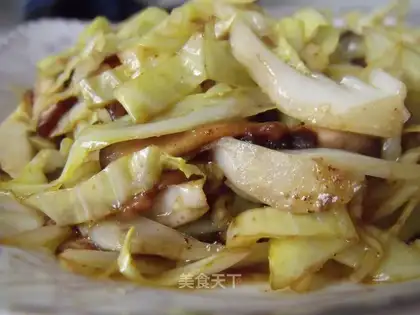 stir-fried mushrooms with cabbage