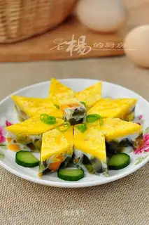 Three-color steamed egg