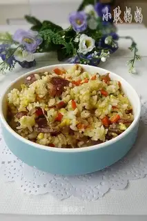 Sausage carrot egg fried rice