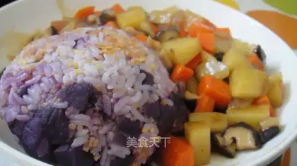 Colorful seasonal vegetable nutritious rice