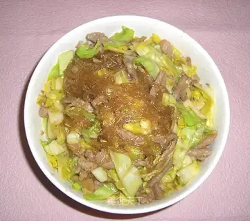stir-fried pork with cabbage and vermicelli