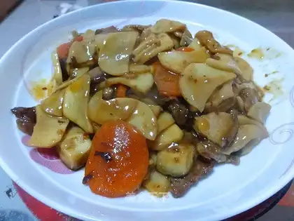 Double mushroom slices