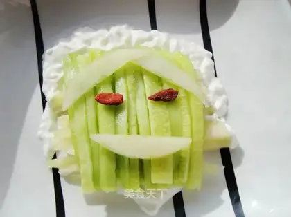 Ugly children compete cantaloupe