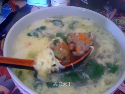 Meatballs and egg flower soup