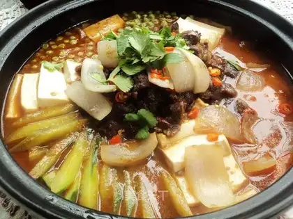Beef, tofu and vegetable casserole