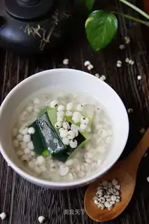 Winter melon skin and coix seed soup