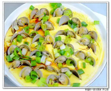 Steamed eggs with clams