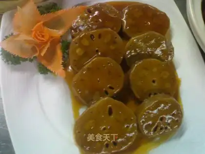 Fermented lotus root with abalone sauce