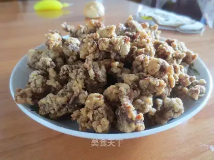 Fried duck breast meat