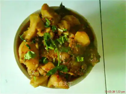 Stewed potatoes with carp