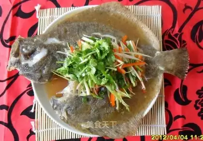 Steamed turbot