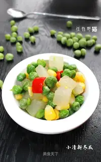 stir-fried white gourd with peas