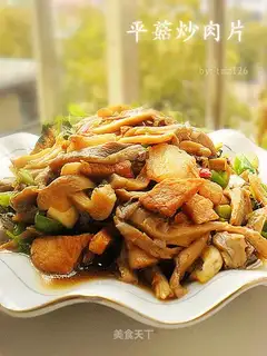 Fried pork slices with mushroom