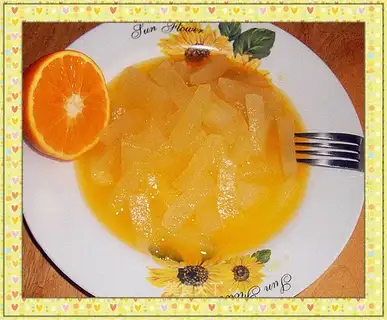 Winter melon soaked in orange juice