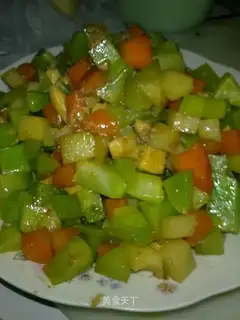 Home-cooked stir-fried three diced lettuce