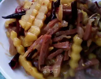 stir-fried potato chips with ham flavor