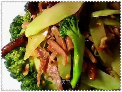 stir-fried ham with broccoli
