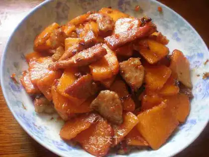 Braised bacon and pumpkin