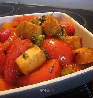 Stewed tofu fish cake with tomato