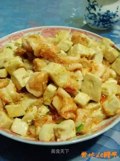 Stewed tofu with shrimp