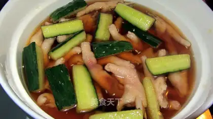 Pickled chicken feet in cucumber